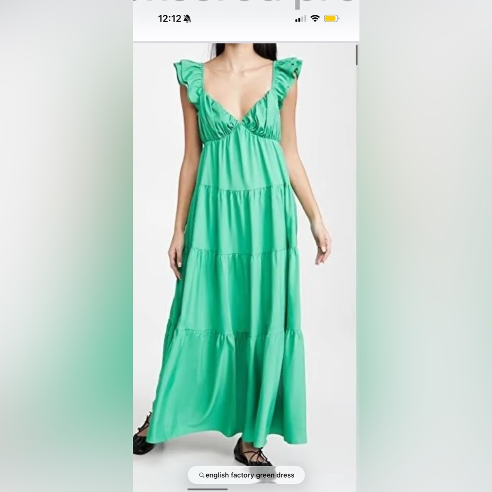 English Factory Vibrant Green Maxi Dress